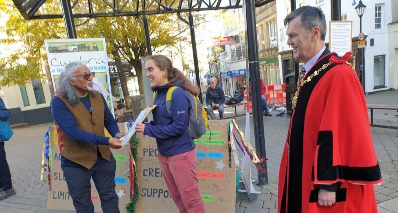 Pushpanath (‘Push’) Krishnamurthy at the Birdcage in Kendal with Kendal Town Mayor , Cllr Doug Rathbone